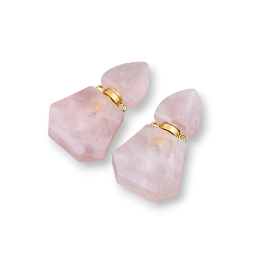 MOD6 24x38mm 2pcs Rose Quartz Gemstone Bottle Pendant Component