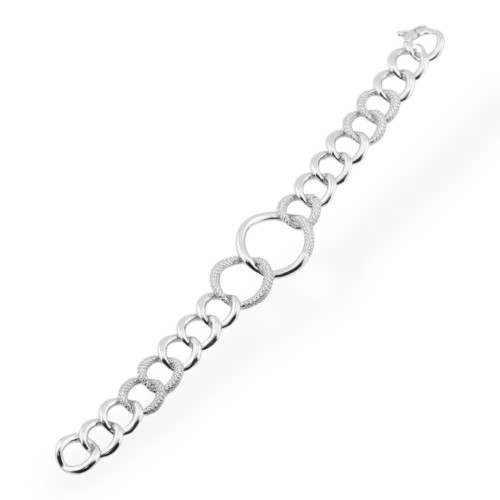 925 Silver Bracelet With Zircons Pave' 1pc