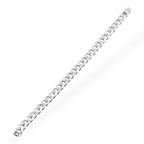 925 Silver Bracelet With Zircons Pave' 1pc