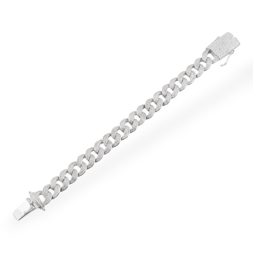 925 Silver Bracelet With Zircons Pave' 1pc