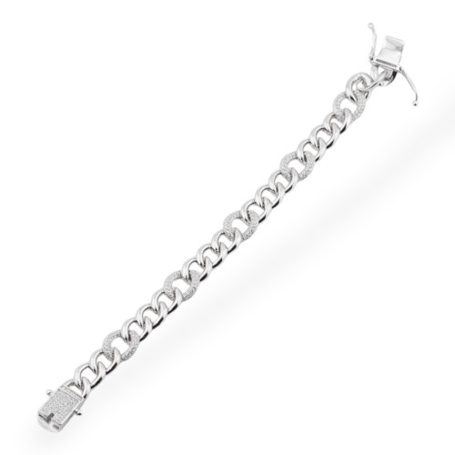 925 Silver Bracelet With Zircons Pave' 1pc