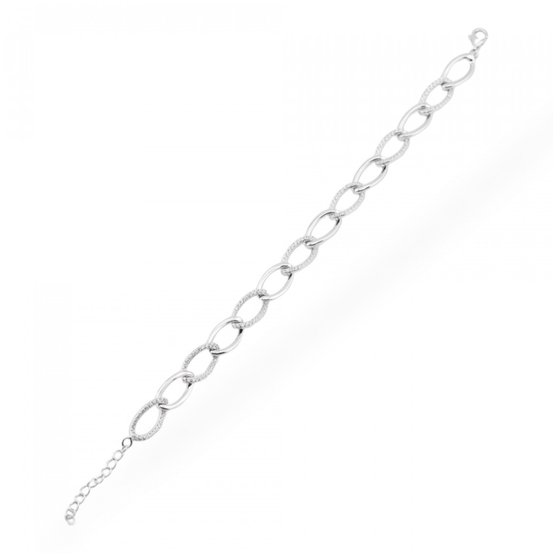 Bracciale In Argento 925 Con Zirconi Pave' 1pz-BRACCIALI DI ARGENTO 925 | Worldofjewel.com