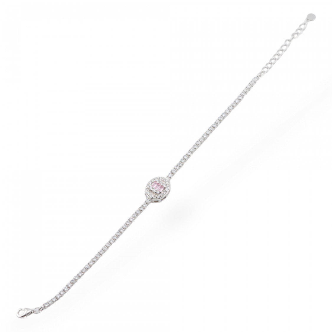 Bracciale In Argento 925 Con Zirconi 1pz MOD563 Rodiato Rosa-ARGENTO 925 CRYSTAL | Worldofjewel.com