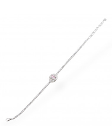 Bracciale In Argento 925 Con Zirconi 1pz MOD563 Rodiato Rosa-ARGENTO 925 CRYSTAL | Worldofjewel.com