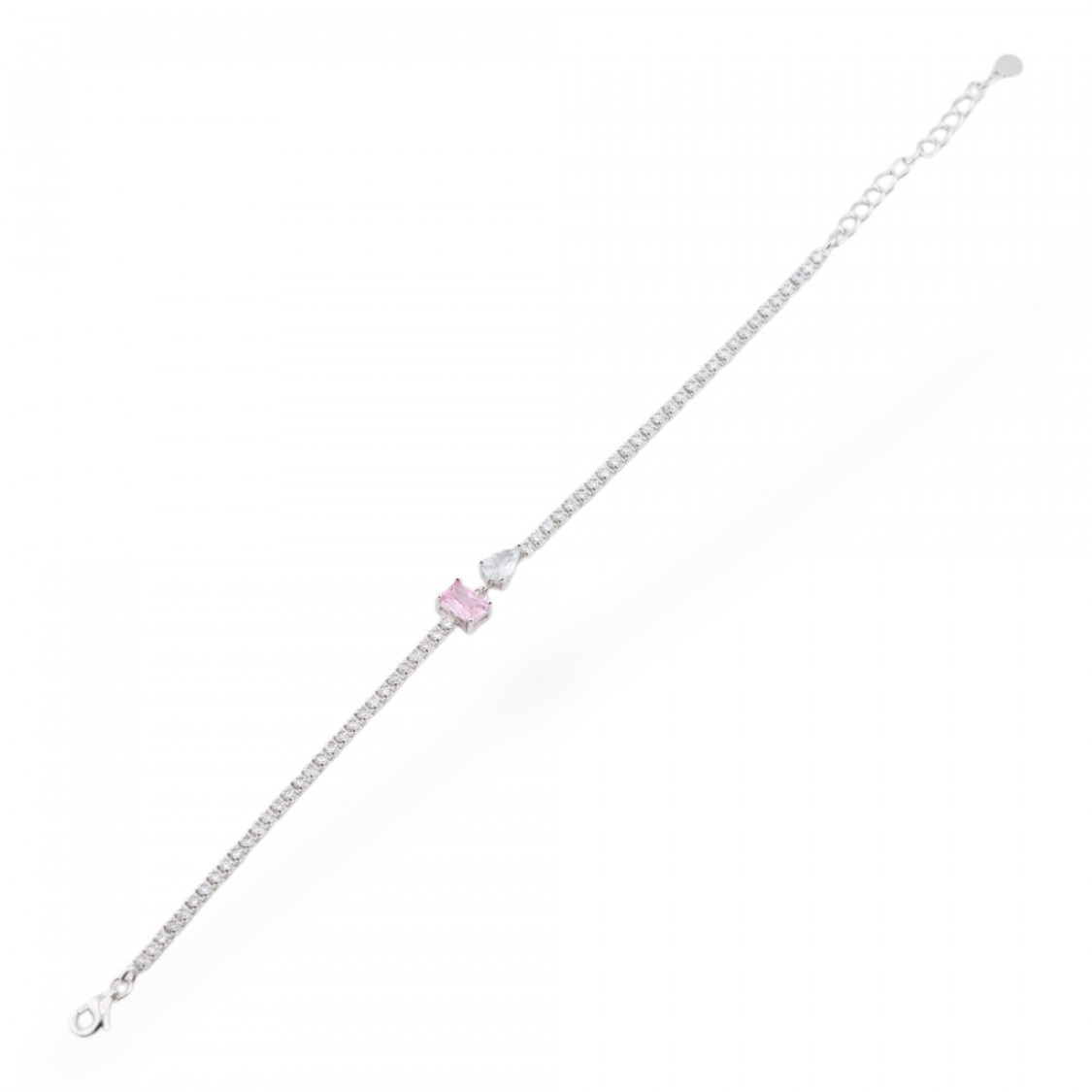 Bracciale In Argento 925 Con Zirconi 1pz MOD569 Rodiato Rosa-ARGENTO 925 CRYSTAL | Worldofjewel.com