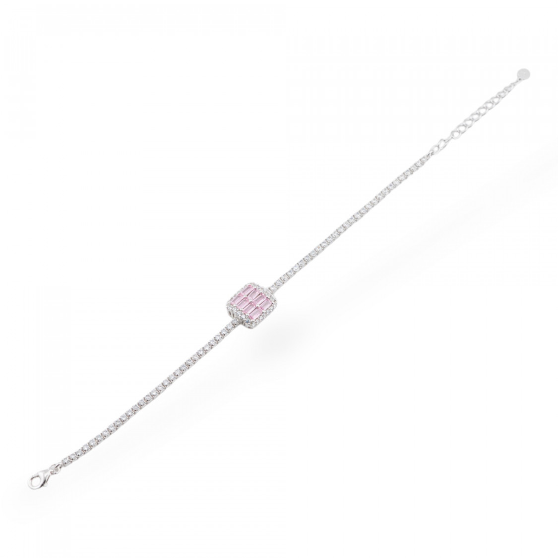 Bracciale In Argento 925 Con Zirconi 1pz MOD573 Rodiato Rosa-ARGENTO 925 CRYSTAL | Worldofjewel.com