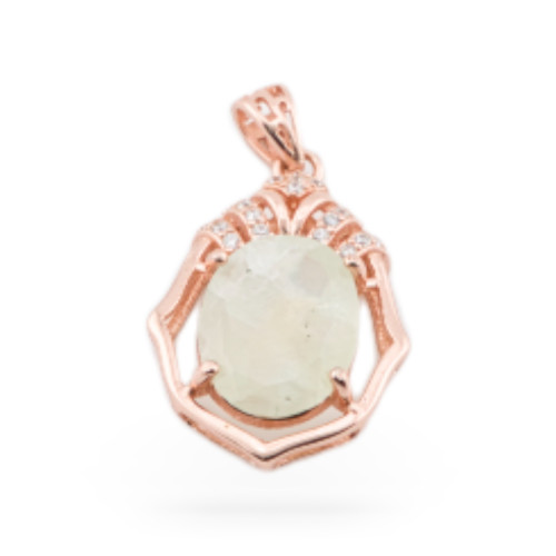 925 Silver Pendant External 15x26mm 1pc Rose Gold Water