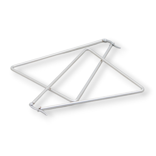 75mm 6Pairs Smooth Triangle Steel Earrings