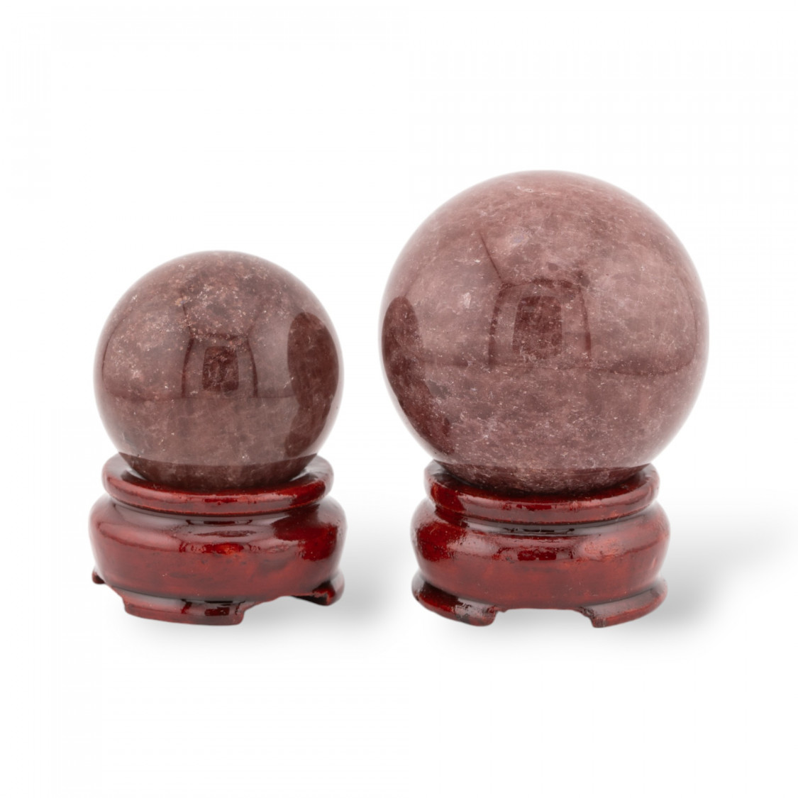 Sfera Di Quarzo Fragola Rossa (SHB) Diametro 40-45mm Completo Di Base In Legno-SFERE | Worldofjewel.com