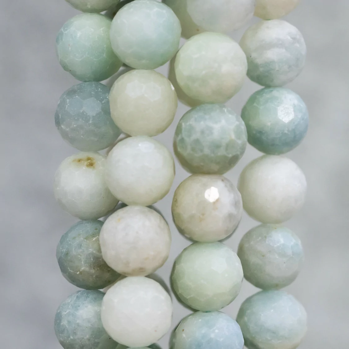 Acquamarina Milk Mix Perlina Tonda Sfaccettata 8mm-ACQUAMARINA PRIMA SCELTA | Worldofjewel.com