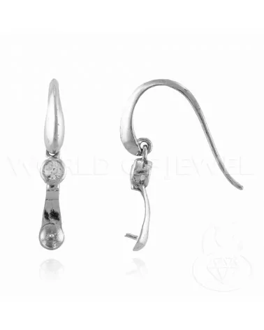 Base Per Orecchini Di Argento 925 Con Strass Monachella Con Base 04x25mm 1 Coppia Rodiato-BASI DI ARGENTO 925 | Worldofjewel.com