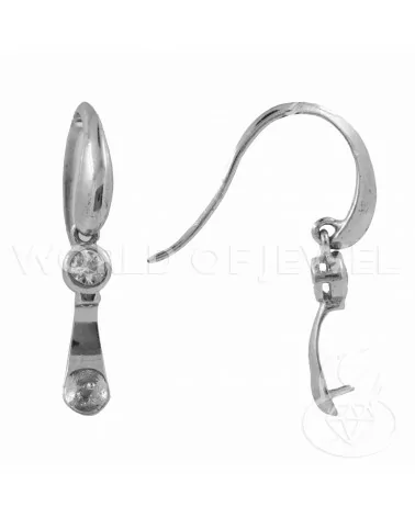 Base Per Orecchini Di Argento 925 Con Zirconi Monachella Chiusa 05x26mm Rodiato 4 Paia-BASI DI ARGENTO 925 | Worldofjewel.com