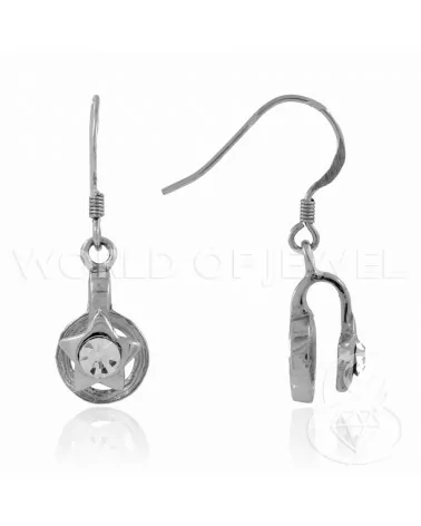 Base Per Orecchini Di Argento 925 Monachella Con Stella E Zircone 08x26mm 3 Paia Rodiato-BASI DI ARGENTO 925 | Worldofjewel.com