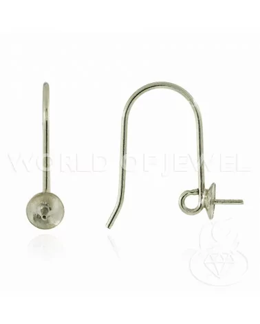 Base Per Orecchini Di Argento 925 Monachella Con Coppetta 5x20mm 8 Paia Argentato-BASI DI ARGENTO 925 | Worldofjewel.com