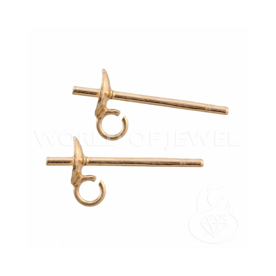 Base Per Orecchini Di Argento 925 Perno Con Anellino 4mm 20 Paia Oro Rosa-BASI DI ARGENTO 925 | Worldofjewel.com