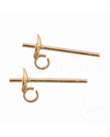 Base Per Orecchini Di Argento 925 Perno Con Anellino 4mm 20 Paia Oro Rosa-BASI DI ARGENTO 925 | Worldofjewel.com