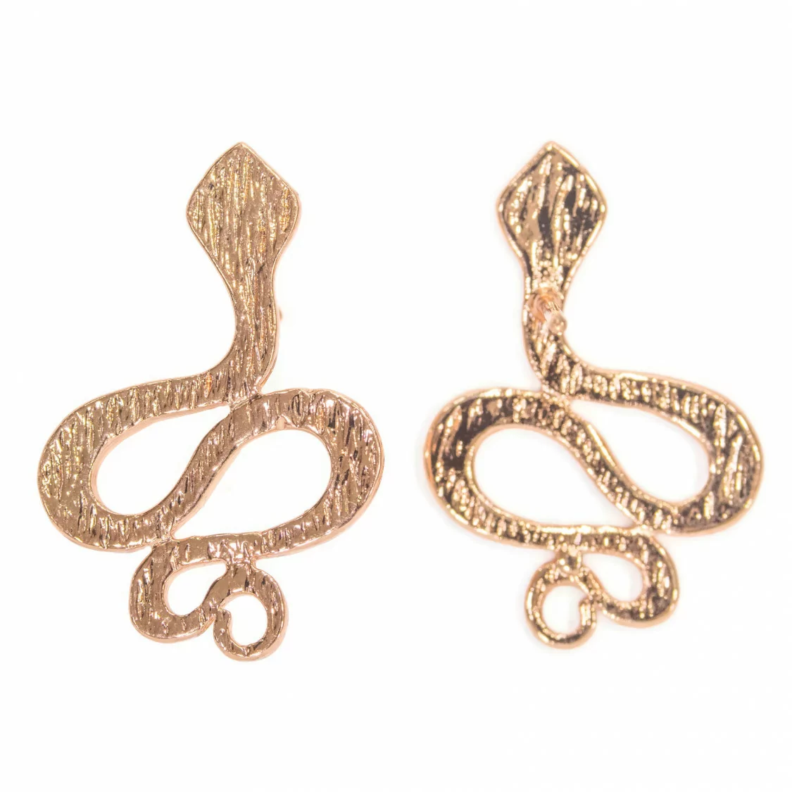 Base Per Orecchini Di Bronzo A Perno Serpente 17x24mm 10 Paia Oro Rosa-BASI DI OTTONE E BRONZO | Worldofjewel.com