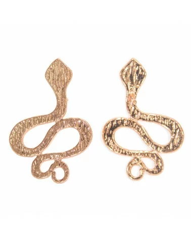 Base Per Orecchini Di Bronzo A Perno Serpente 17x24mm 10 Paia Oro Rosa-BASI DI OTTONE E BRONZO | Worldofjewel.com