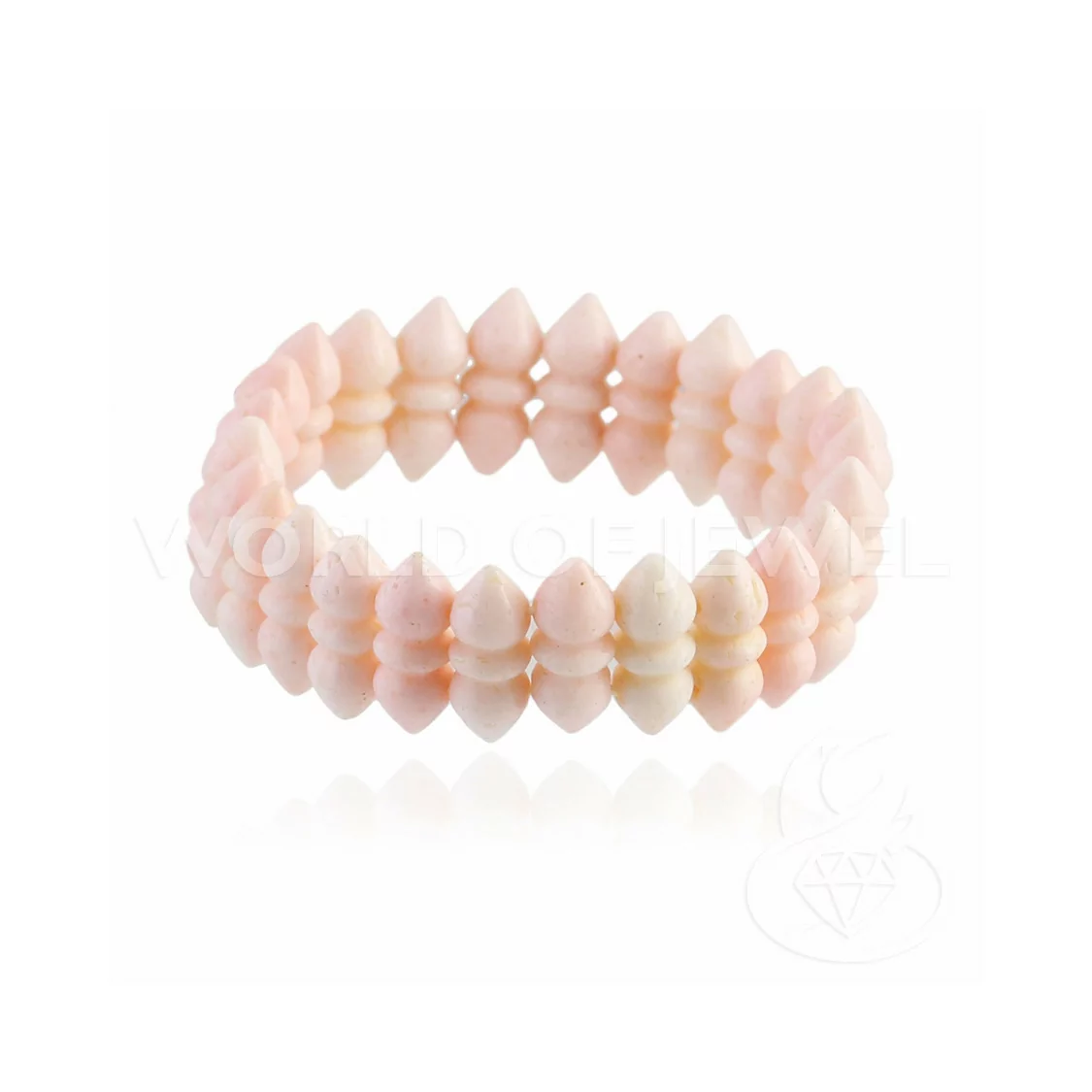 Bracciale Di Corallo Bamboo Forme Miste Rosa Pastello-BRACCIALI DI PIETRE DURE | Worldofjewel.com