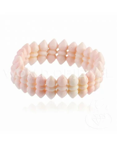 Bracciale Di Corallo Bamboo Forme Miste Rosa Pastello-BRACCIALI DI PIETRE DURE | Worldofjewel.com