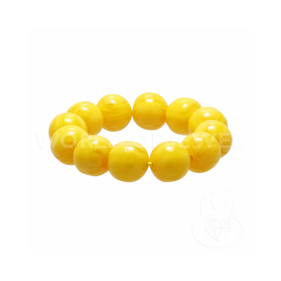 Bracciale Di Resina Imitazione Ambra Tondo 20mm Giallo-BRACCIALI DI RESINA | Worldofjewel.com