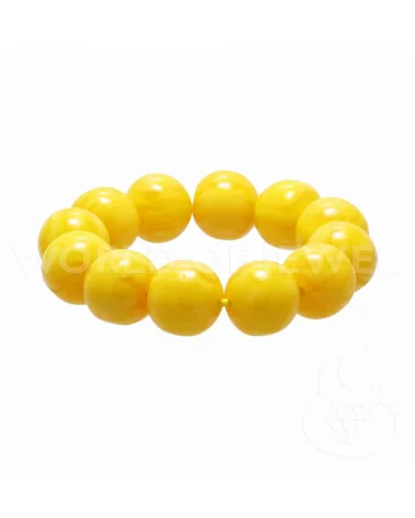 Bracciale Di Resina Imitazione Ambra Tondo 20mm Giallo-BRACCIALI DI RESINA | Worldofjewel.com