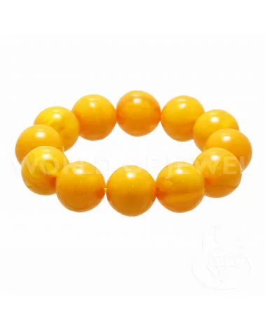 Bracciale Di Resina Imitazione Ambra Tondo 20mm Giallo Arancio-BRACCIALI DI RESINA | Worldofjewel.com