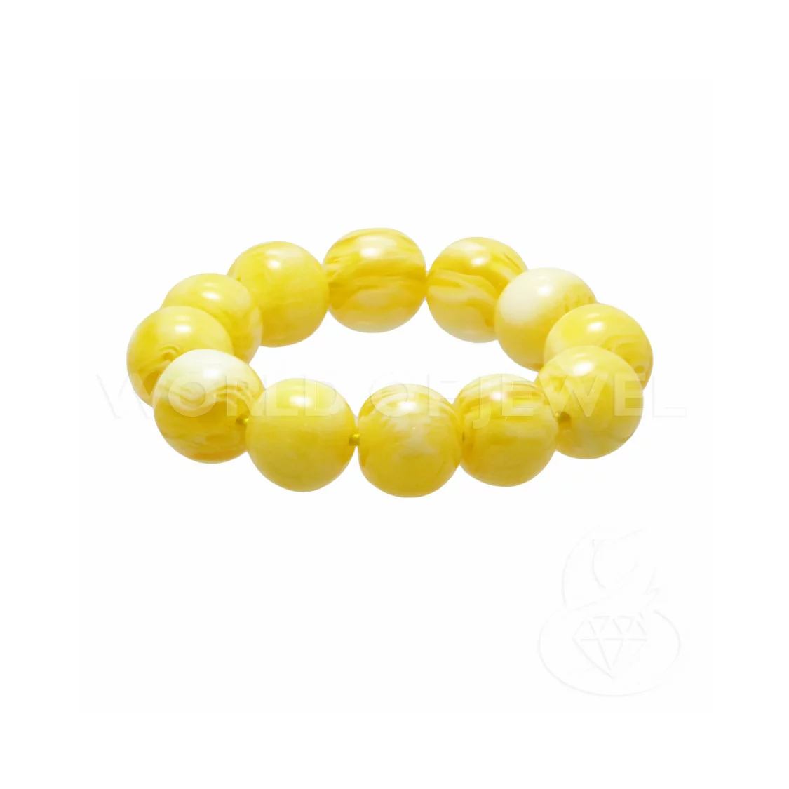 Bracciale Di Resina Imitazione Ambra Tondo 20mm Giallo Chiaro-BRACCIALI BIJOUX | Worldofjewel.com