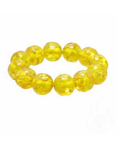 Bracciale Di Resina Imitazione Ambra Tondo 20mm Giallo trasparente-BRACCIALI DI RESINA | Worldofjewel.com