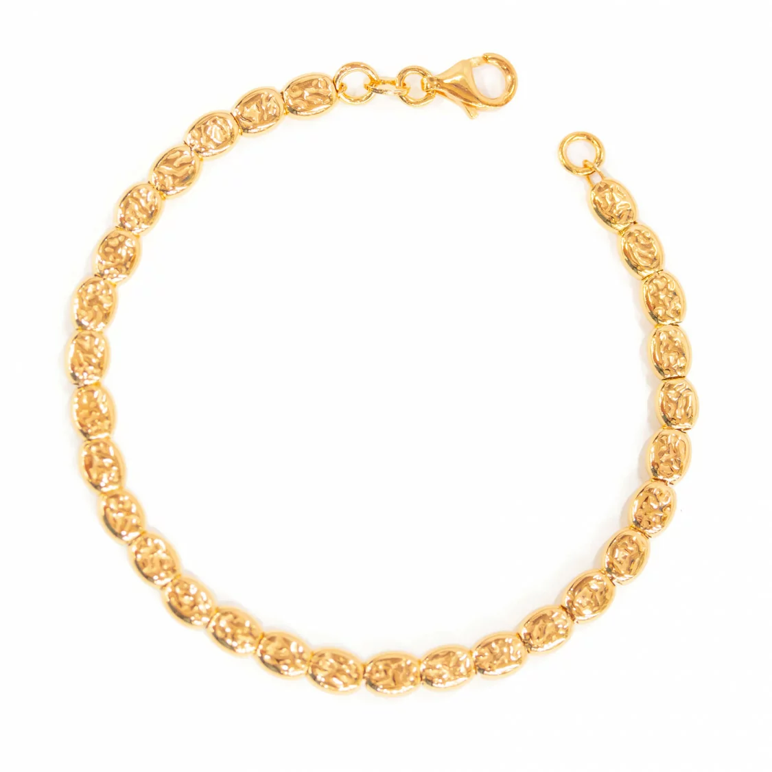 Bracciali Di Argento 925 Con Ovali Battuti SuperLeggere da 4,5x5,5mm Oro Rosa Con Passivazione 4pz-BRACCIALI DI ARGENTO 925 | Worldofjewel.com