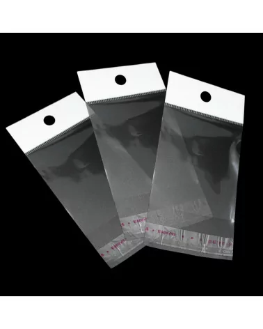 Buste di Plastica Adesive Con Foro 4x5+2,5cm 1000pz-BUSTE ADESIVE | Worldofjewel.com