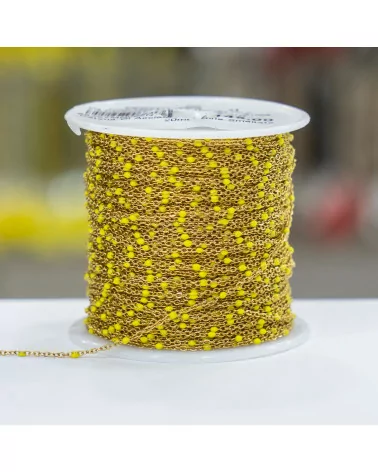 Catena Di Acciaio Forzatina Smaltato 1,3mm 20 Metri Dorato Giallo-CATENE SMALTATE | Worldofjewel.com