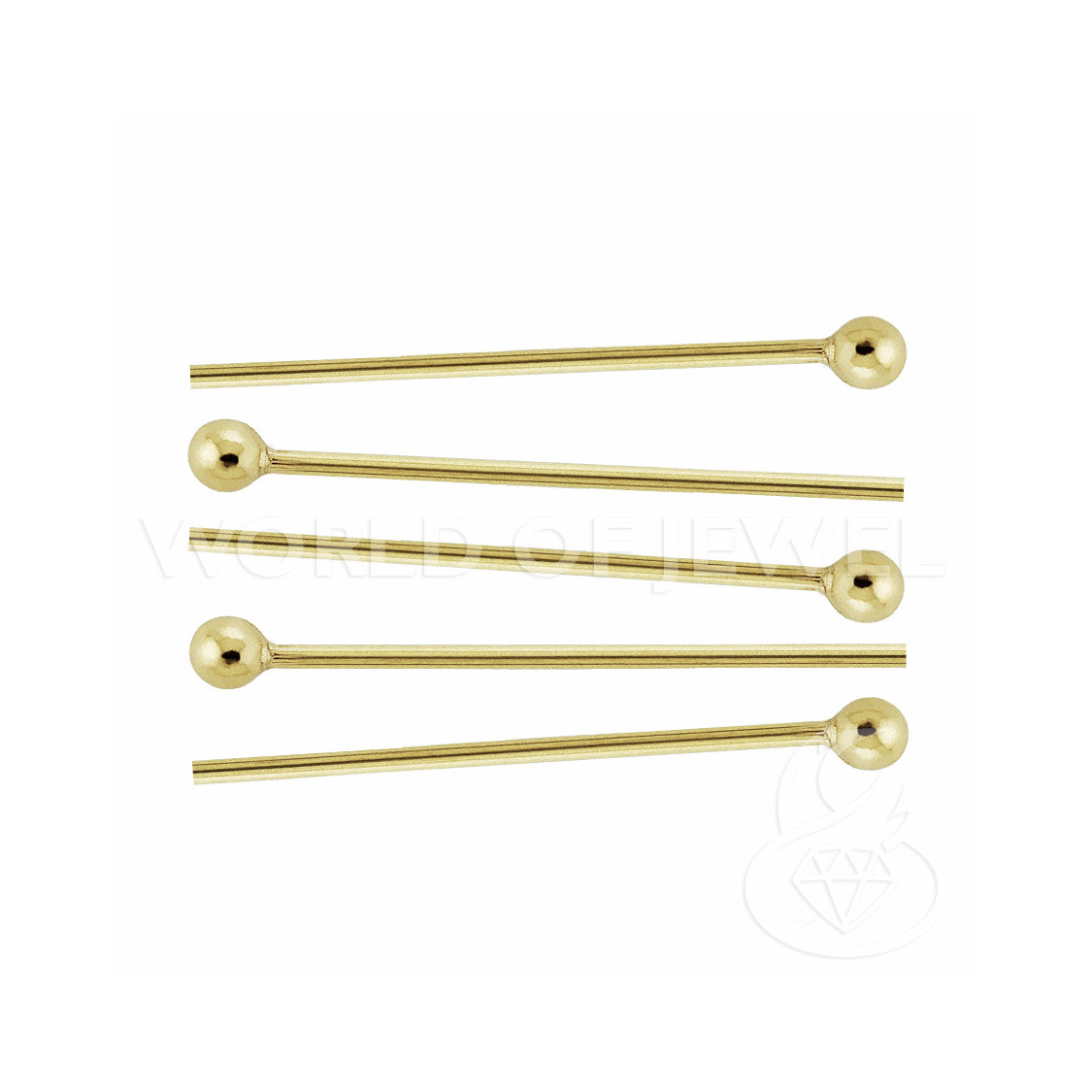 Tacks Brass Pins Round Head Ball 0,6x25mm 1 kg Golden