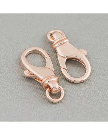 Chiusura Di Argento 925 Moschettone Microfuso 20x12mm Oro Rosa 4pz-CHIUSURE DI ARGENTO | Worldofjewel.com