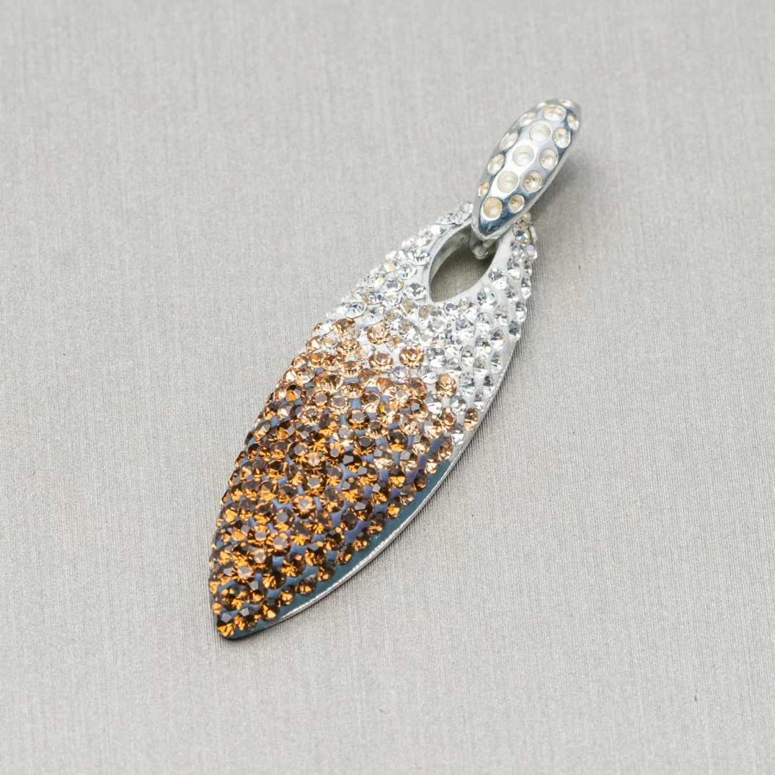 Ciondolo Pendente Di Argento 925 Con Strass Pave' 12x38mm-ARGENTO 925 DESIGN ITALY | Worldofjewel.com