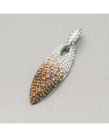 Ciondolo Pendente Di Argento 925 Con Strass Pave' 12x38mm-ARGENTO 925 DESIGN ITALY | Worldofjewel.com