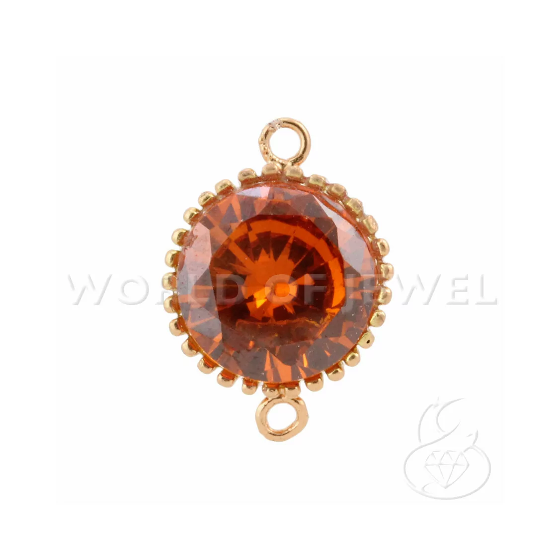 Componente Connettore Di Argento 925 Cabochon Cubic Zirconia Tondo 14mm 2pz Oro Rosa Arancio-CABOCHON BORDATI E INCASTONATI | Worldofjewel.com