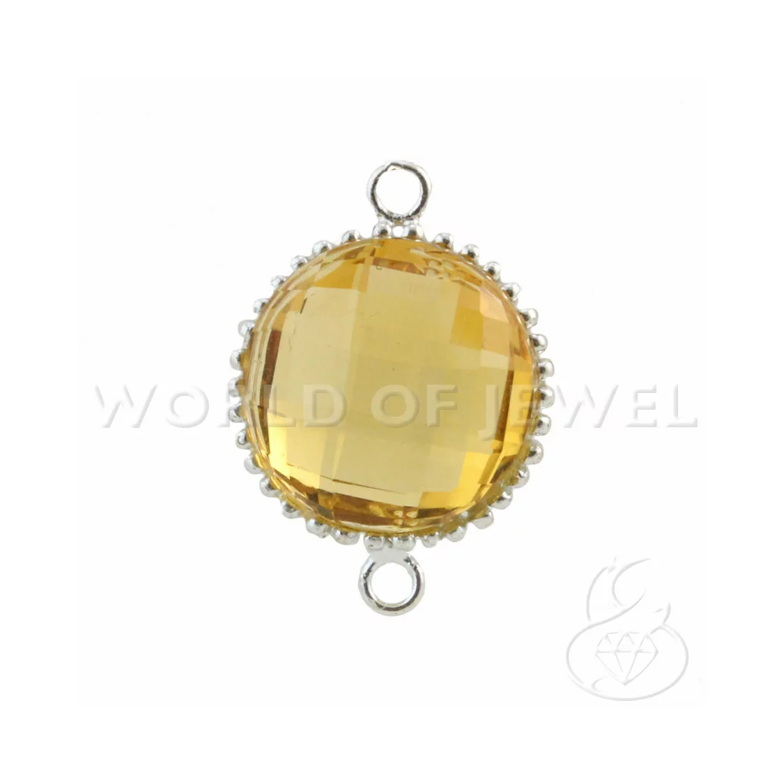 Componente Di Argento 925 Cabochon Idrotermale Tondo 16mm 2pz Rodiato Giallo-CABOCHON BORDATI E INCASTONATI | Worldofjewel.com