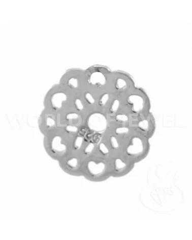 Componente Di Argento 925 Piastra Fiore Forato 12mm 10pz Rodiato-CONNETTORI LISCI | Worldofjewel.com