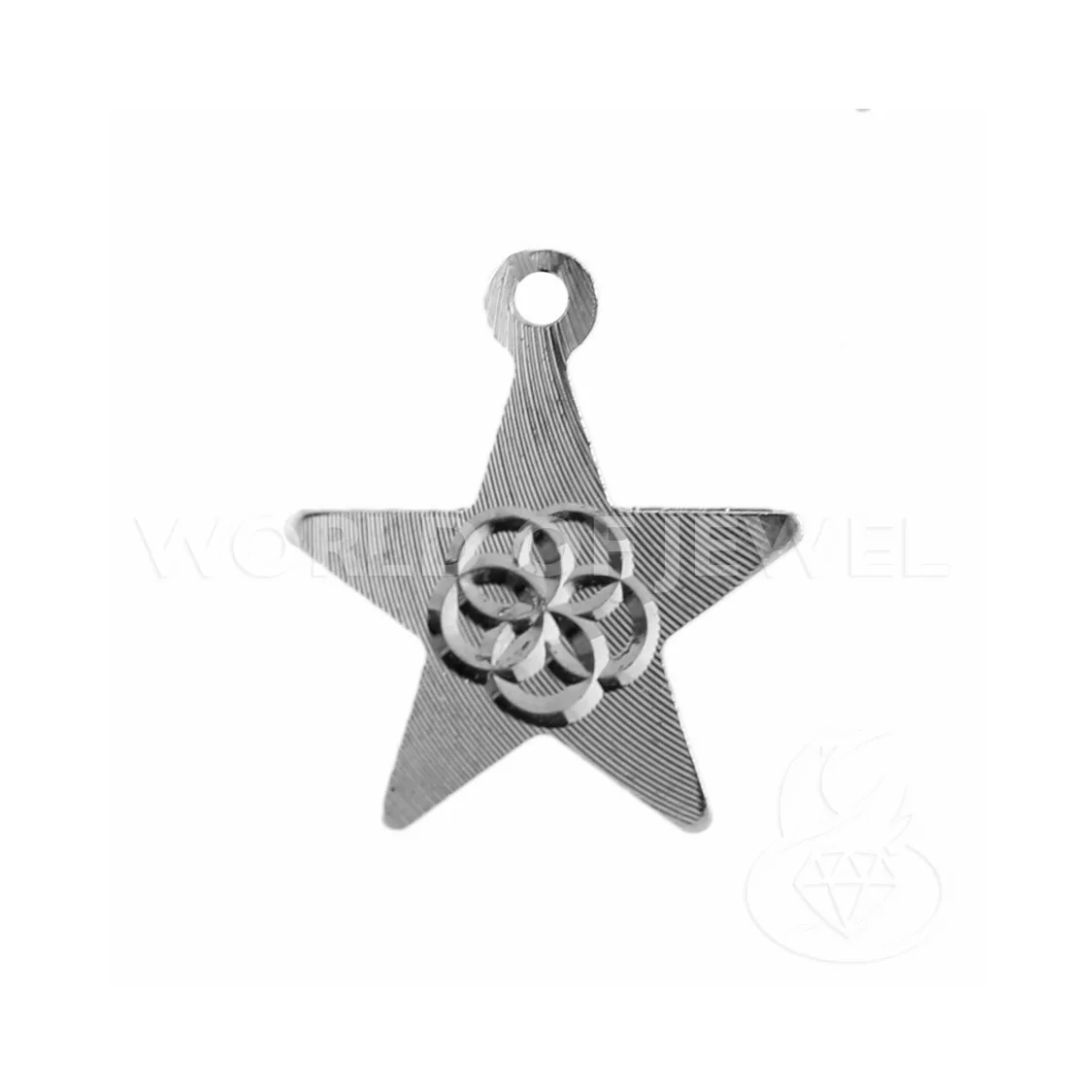 Componente Di Argento 925 Piastra Stella 14mm 10pz Rodiato-CONNETTORI LISCI | Worldofjewel.com