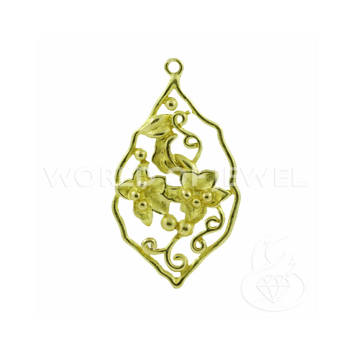 Componente Di Bronzo Spazzolato Fiori Baroccati 18x33mm 26pz Dorato-CONNETTORI LISCI | Worldofjewel.com