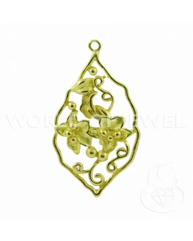 Componente Di Bronzo Spazzolato Fiori Baroccati 18x33mm 26pz Dorato-CONNETTORI LISCI | Worldofjewel.com