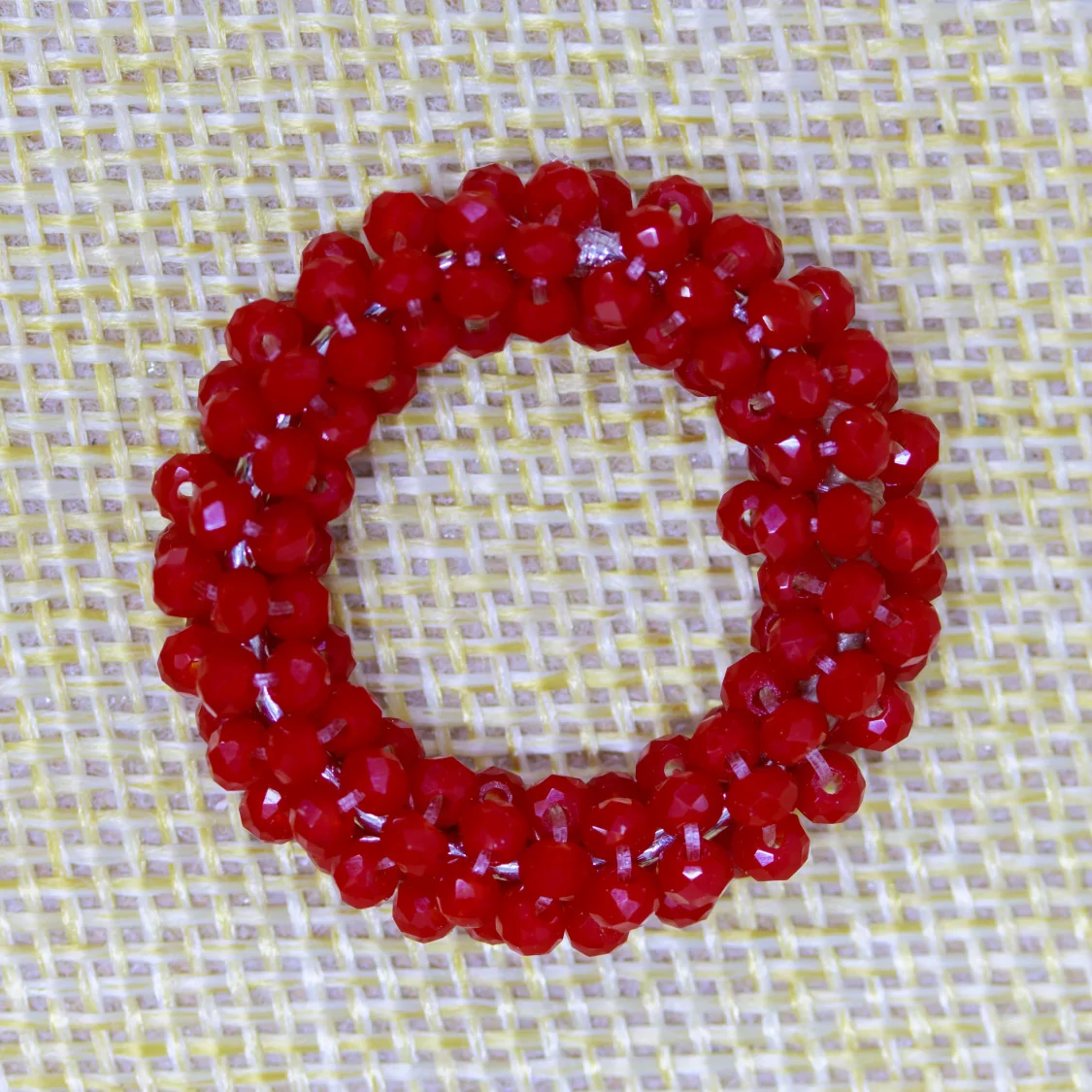 Componente Di Cristalli Intrecciati A Cerchietto 30mm 10pz Rosso-COMPONENTI DI CRISTALLI E STRASS | Worldofjewel.com