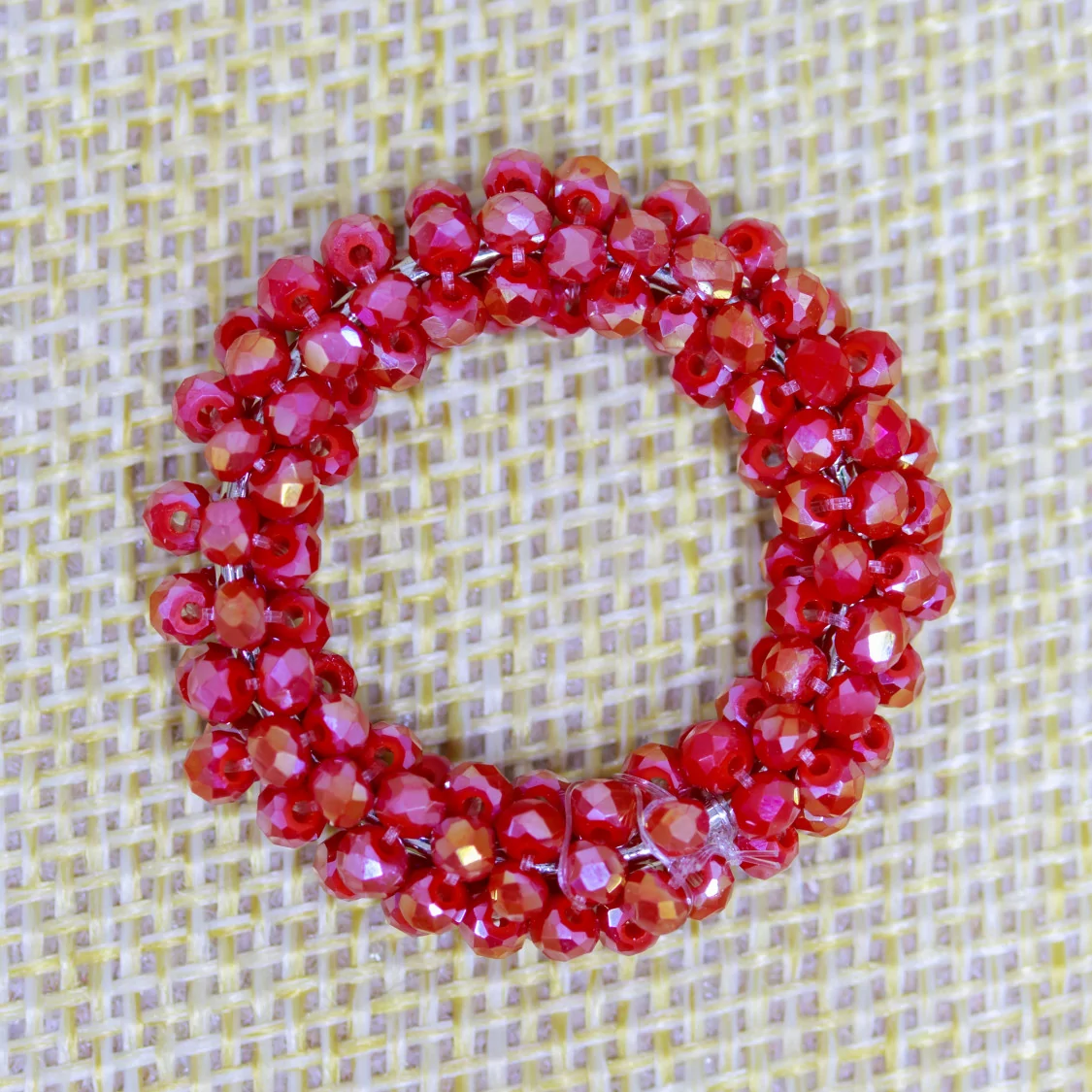 Componente Di Cristalli Intrecciati A Cerchietto 30mm 10pz Rosso AB-COMPONENTI DI CRISTALLI E STRASS | Worldofjewel.com