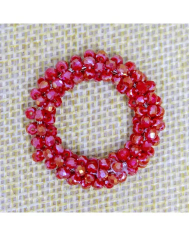 Componente Di Cristalli Intrecciati A Cerchietto 30mm 10pz Rosso AB-COMPONENTI DI CRISTALLI E STRASS | Worldofjewel.com