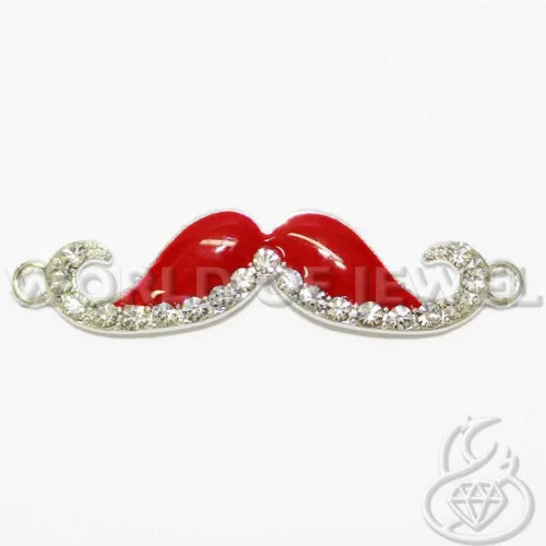 Moustache Moustache Laiton Composant 55x12mm 18pcs Rouge Rhodié