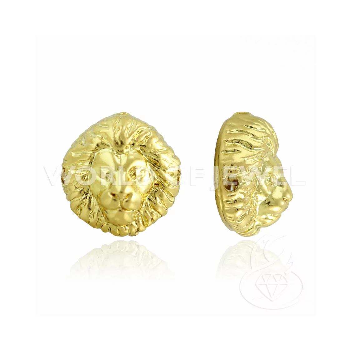 Componente Di Ottone Leone 12mm 30pz Dorato-CONNETTORI LISCI | Worldofjewel.com