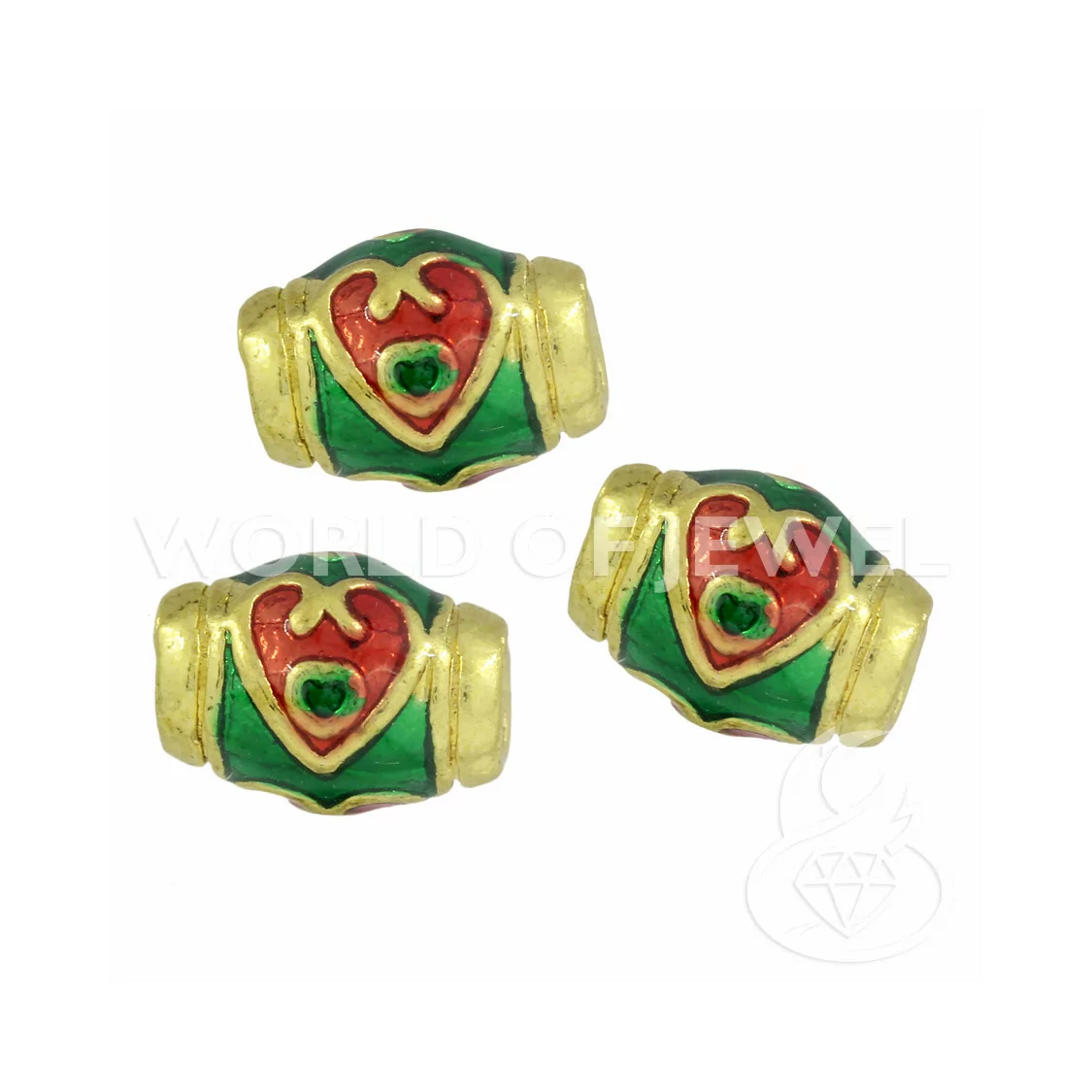 Componente Di Ottone Smaltato Cloisonne' Riso 12x08mm 40pz-CONNETTORI LISCI | Worldofjewel.com