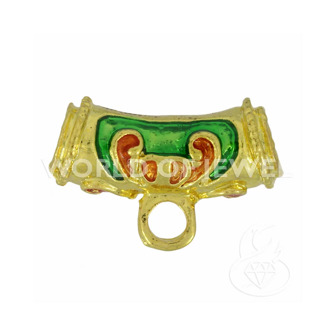 Componente Di Ottone Smaltato Cloisonne' Tubo Con Anellino 08x20mm 30pz Dorato-CONNETTORI LISCI | Worldofjewel.com