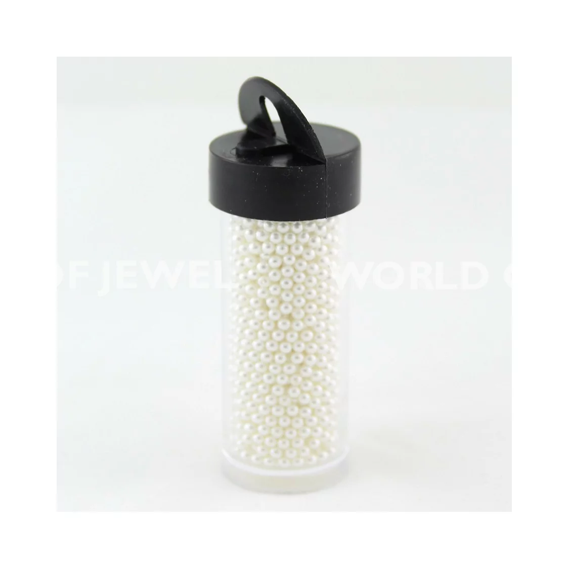 Conteria Di Vetro 2mm Senza Foro Con Contenitore 2,5x5,7cm - 7gr - Bianco-CONTERIA | Worldofjewel.com